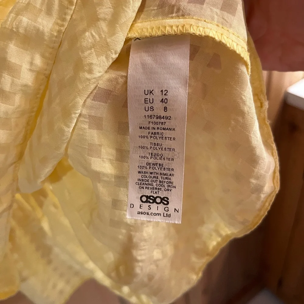 ASOS Yellow Textured Ruffle Blouse - Picture 3 of 4